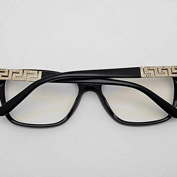 *SOLD* Versace Mod. 3192-B GB1 Gloss Black Gold Rhinestone Eyeglasses Frame 54mm - Picture 11 of 14